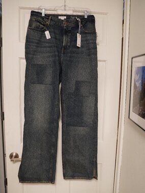 Good American The Khloé Jean Super High Rise Straight Patchwork Jeans 12/31 NWT